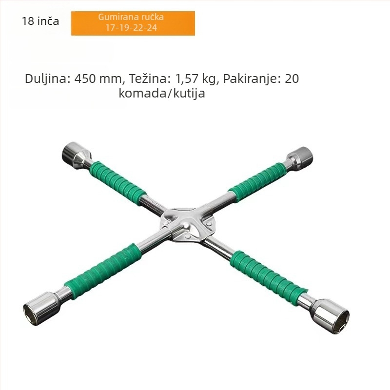 Sklopni križni ključ za automobilske gume, karbonska čelika, prijenosni alat za popravak auta