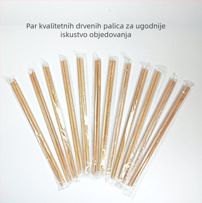 Produžene i debelije jednokratne štapiće za dostavu, sanitarne karbonizirane bambus štapiće, individualno zapakirane za kućnu i komercijalnu upotrebu