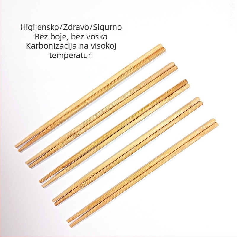 Produžene i debelije jednokratne štapiće za dostavu, sanitarne karbonizirane bambus štapiće, individualno zapakirane za kućnu i komercijalnu upotrebu