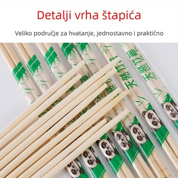 Jednokratni bambus štapići za jelo, higijenski, kružnog presjeka, pojedinačno zapakirani, za dostavu, prirodni bambus