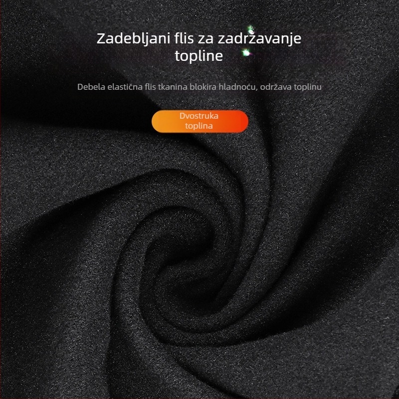 Maska za biciklizam s kapuljicom i otvorom za naočale, fleece podstava, jesensko-zimska vjetrootporna maska za skijanje