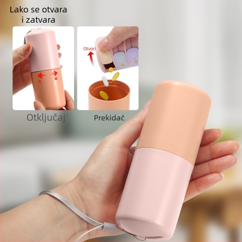 Kutija za tablete s 7 odjeljaka i rotirajućim poklopcem, prijenosna plastična kutija za pohranu