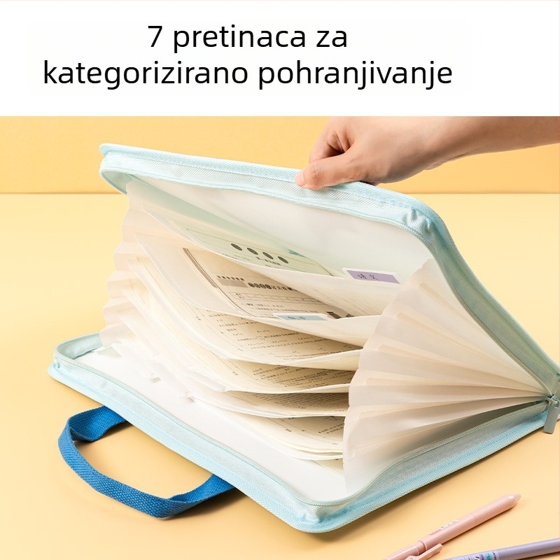 Deli PM334 7-pretinac platneni školski organizator za A4 dokumente i ispite