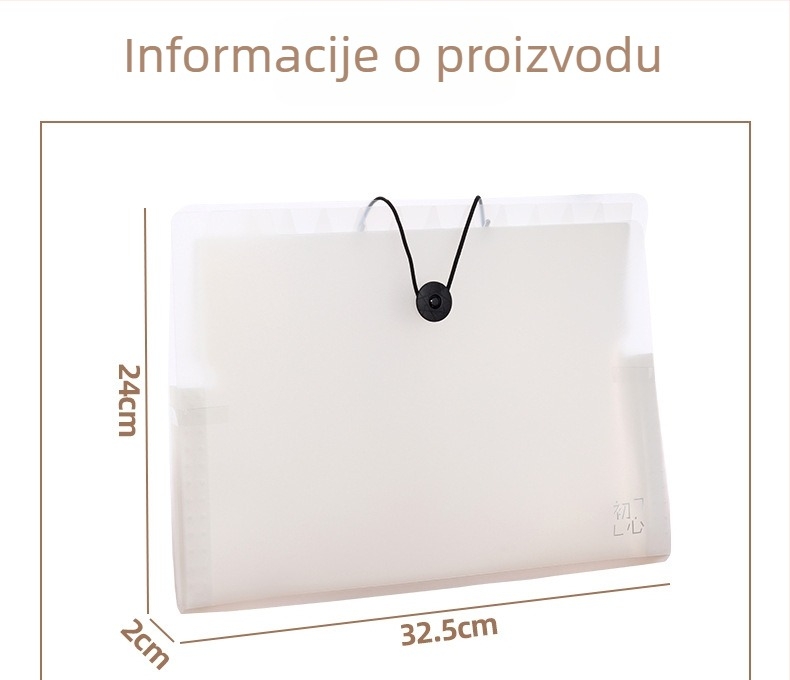 Prozirna prijenosna akordeonska torbica s 13 pretinaca za testne papire, vodootporna, veliki kapacitet, organizator