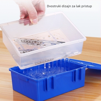 Kutija za dezinfekciju rtutnog termometra - medicinska upotreba, sušenje i namakanje, odvajanje suho/mokro, integrirana sterilizacija, plastična kutija