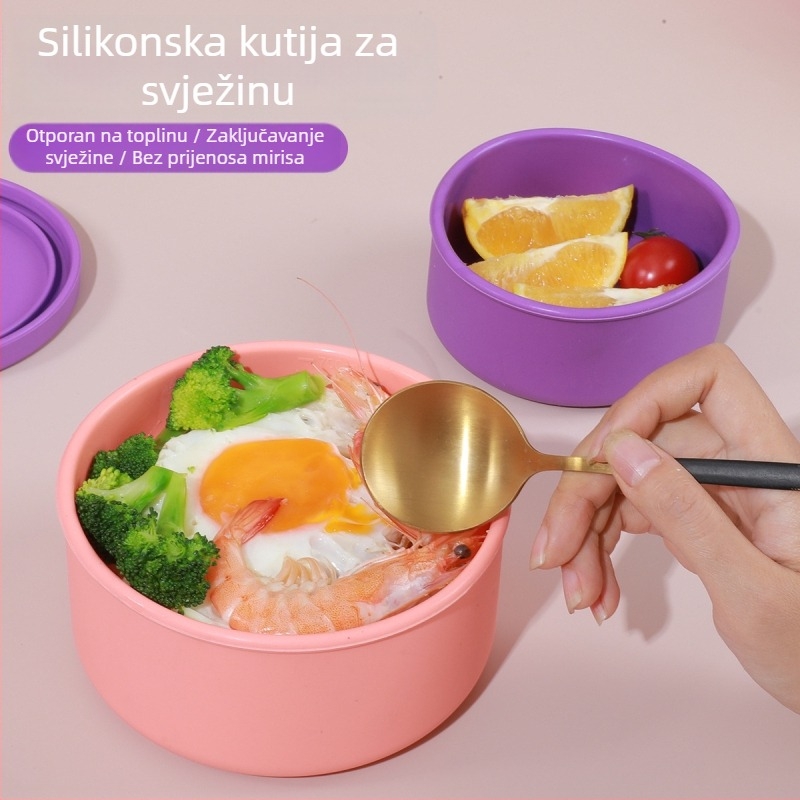Silikonska posuda za hranu s poklopcem, čuvanje svježine, mikrovalna sigurnost, prehrambena kvaliteta