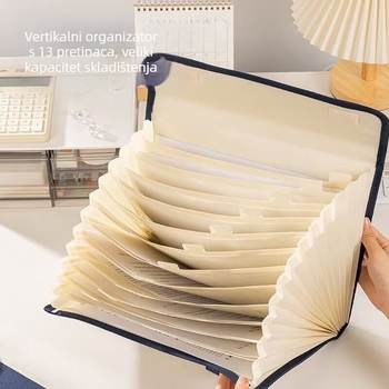 Deli platnena harmonika mapa A4 – prijenosni folder za dokumente, višeslojni, veliki kapacitet, za studente