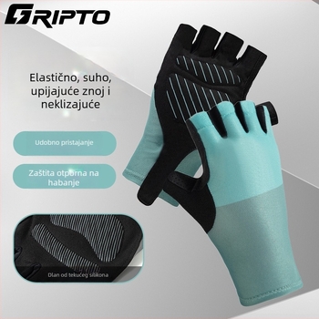 GRIPTO Ljetne rukavice za biciklizam s polu-prstima, za cestovni i planinski bicikl, apsorpcija šokova i protiv sklizavanja, Ice Silk materijal