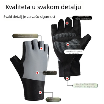 GRIPTO Ljetne rukavice za biciklizam s polu-prstima, za cestovni i planinski bicikl, apsorpcija šokova i protiv sklizavanja, Ice Silk materijal