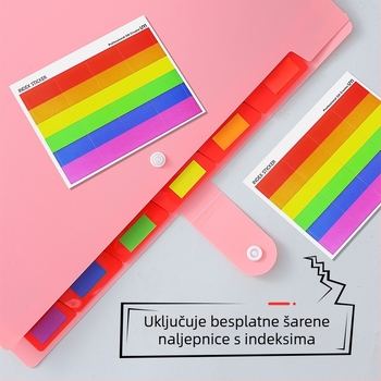 A4 organizator mape s akordeonskim džepovima, 7 pretinaca za dokumente, veliki kapacitet skladištenja