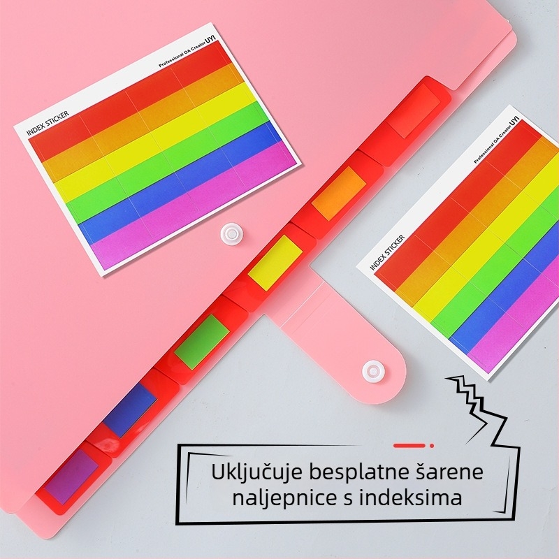 A4 organizator mape s akordeonskim džepovima, 7 pretinaca za dokumente, veliki kapacitet skladištenja