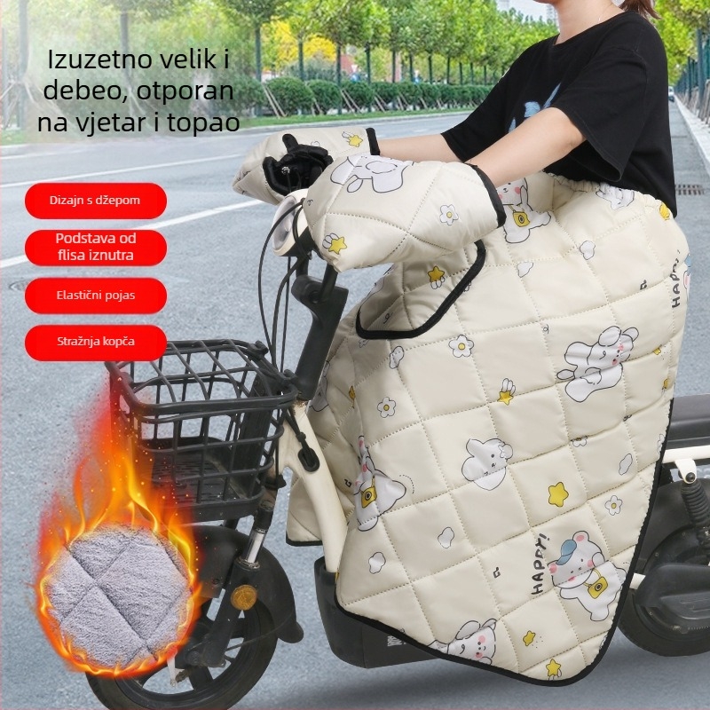 Zimska zaštitna deka za motor – polovični preklopni pokrov, zaštita nogu i koljena, topla i debela