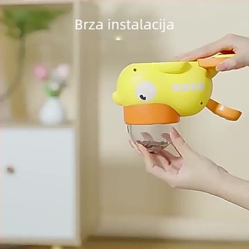 Interaktivna posuda za hranu za mačke i pse, u obliku male žute patke - igračka za ispuštanje suhih hrane i zabavu