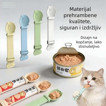 Žlica za hranjenje mačaka s mesnom pastom i tečnim poslasticama