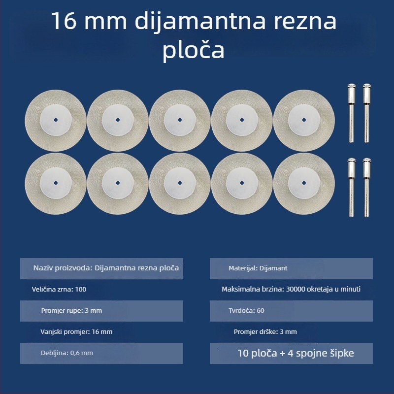 Dijamantni abrazivni diskovi i dodaci za električnu brusilicu – mini diskovi za rezanje, čišćenje fuge i poliranje staklenih i jade pločica