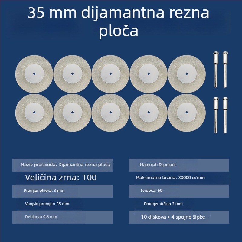 Dijamantni abrazivni diskovi i dodaci za električnu brusilicu – mini diskovi za rezanje, čišćenje fuge i poliranje staklenih i jade pločica