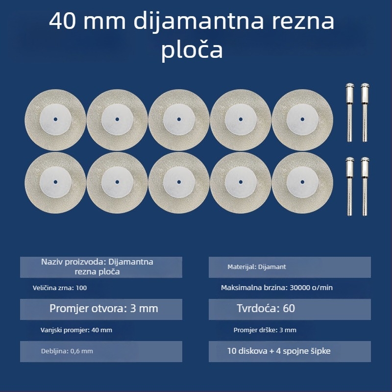Dijamantni abrazivni diskovi i dodaci za električnu brusilicu – mini diskovi za rezanje, čišćenje fuge i poliranje staklenih i jade pločica