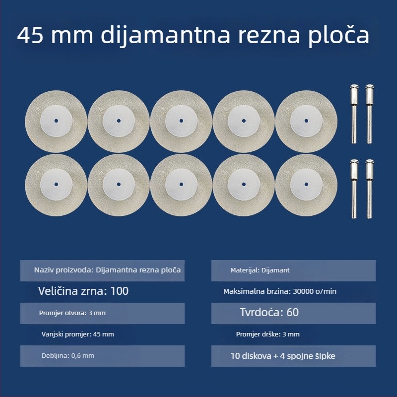 Dijamantni abrazivni diskovi i dodaci za električnu brusilicu – mini diskovi za rezanje, čišćenje fuge i poliranje staklenih i jade pločica