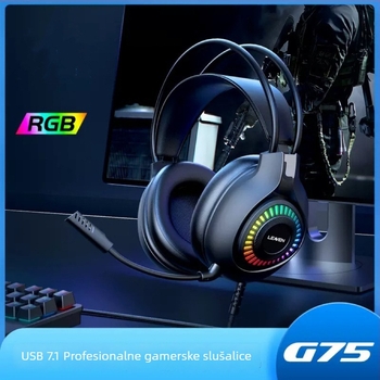 Gaming slušalice s 7.1 Surround, mikrofon, žičane, over-ear dizajn, RGB osvjetljenje, za FPS igre