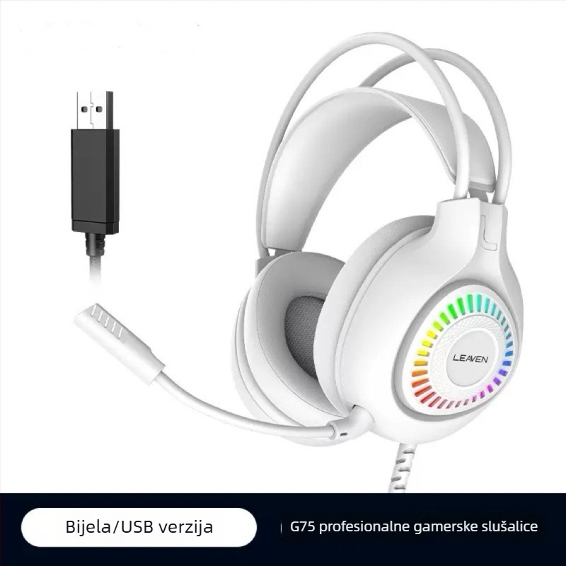 Gaming slušalice s 7.1 Surround, mikrofon, žičane, over-ear dizajn, RGB osvjetljenje, za FPS igre