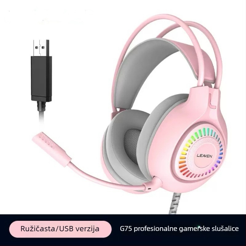 Gaming slušalice s 7.1 Surround, mikrofon, žičane, over-ear dizajn, RGB osvjetljenje, za FPS igre