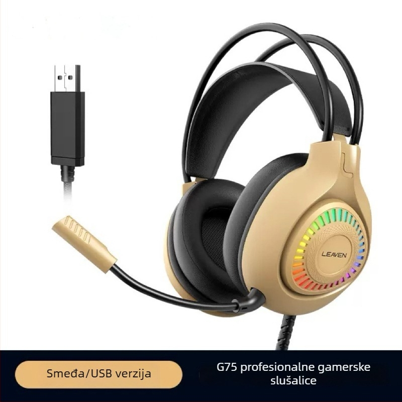 Gaming slušalice s 7.1 Surround, mikrofon, žičane, over-ear dizajn, RGB osvjetljenje, za FPS igre