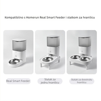 Hörmann automatska hranilica s nehrđajućim čeličnim zdjelicom za mačke, kompatibilna s Real Pet Smart Feeder, vremensko i porcijsko hranjenje