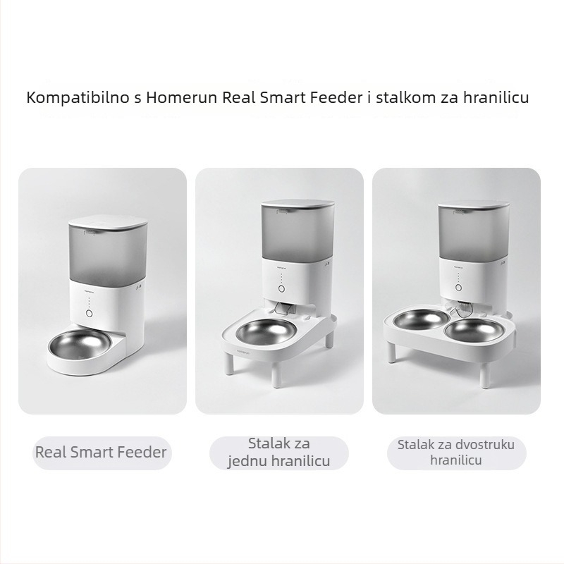Hörmann automatska hranilica s nehrđajućim čeličnim zdjelicom za mačke, kompatibilna s Real Pet Smart Feeder, vremensko i porcijsko hranjenje