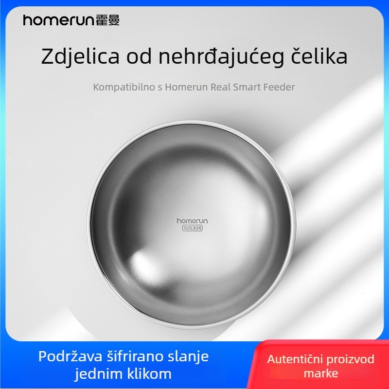 Hörmann automatska hranilica s nehrđajućim čeličnim zdjelicom za mačke, kompatibilna s Real Pet Smart Feeder, vremensko i porcijsko hranjenje