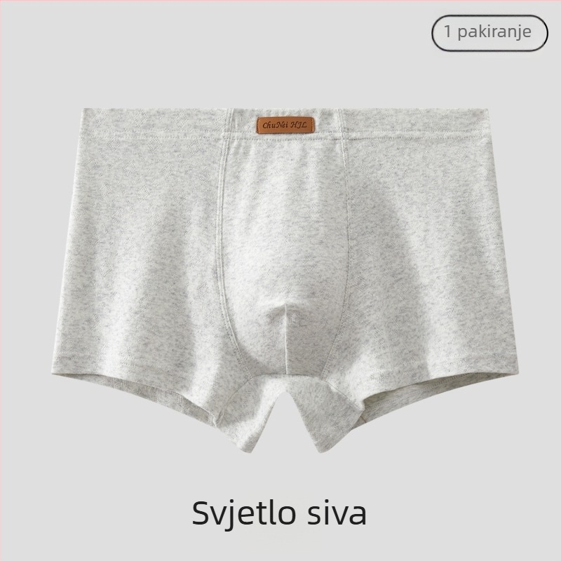 Muške boxerice od pamuka Sunshine za jesen-zimu, s floralnim vlaknom pamuka, prozračne, nježne prema koži, jednobojne