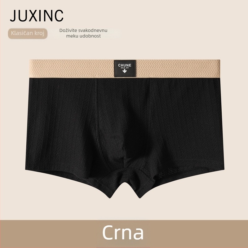 Muške pamučne boxer gaćice s prugama – uski kroj, prozračnost, srednja visina struka, retro stil