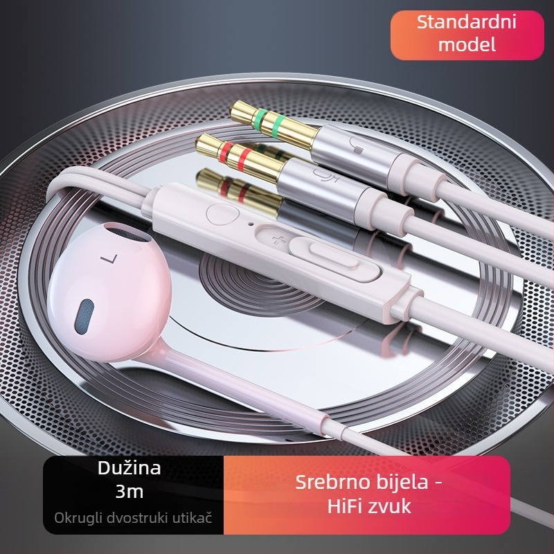 ACZ V6 žično in-ear slušalice s mikrofonom, kabel 2m/3m, 3,5 mm priključak