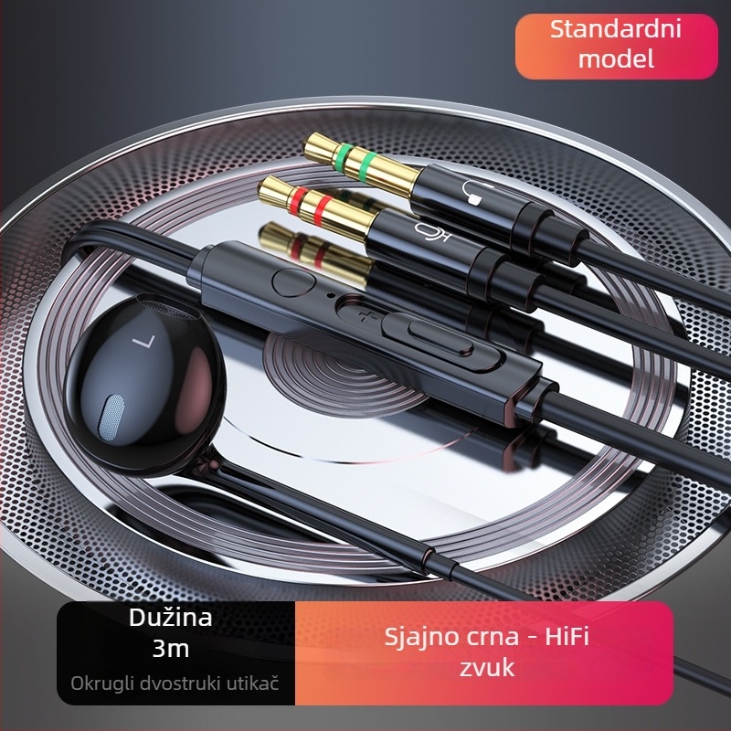 ACZ V6 žično in-ear slušalice s mikrofonom, kabel 2m/3m, 3,5 mm priključak