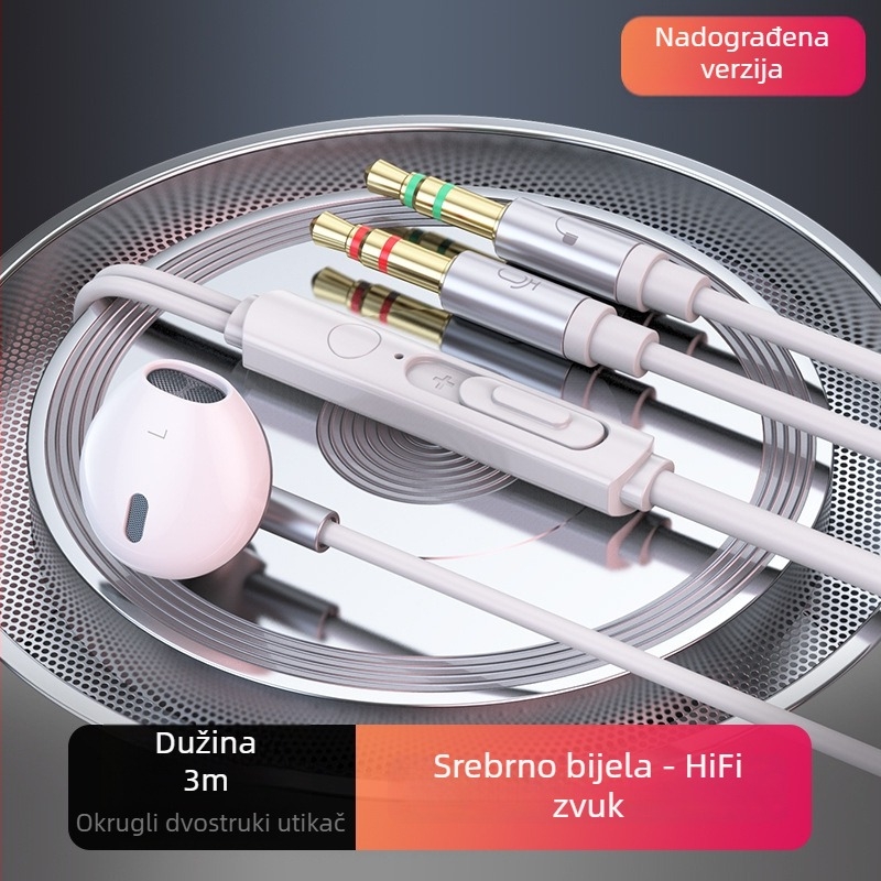 ACZ V6 žično in-ear slušalice s mikrofonom, kabel 2m/3m, 3,5 mm priključak