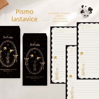 Set pisama s 4 koverti i 4 lista za ručno pisanje, romantična priznanja i blagoslovi