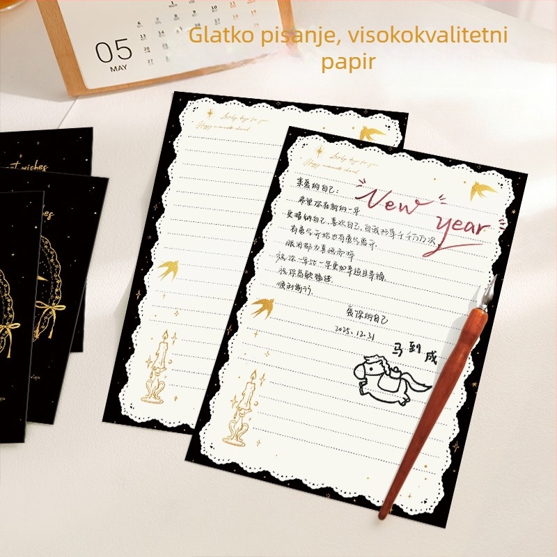 Set pisama s 4 koverti i 4 lista za ručno pisanje, romantična priznanja i blagoslovi
