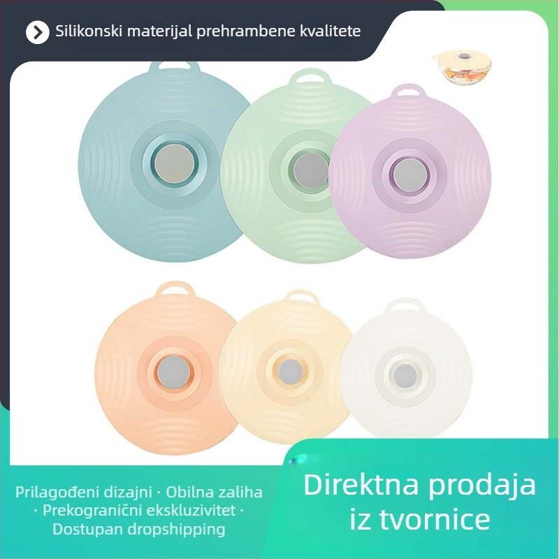 Silikonski poklopci za šalice i zdjele, prehrambene kvalitete, univerzalni set od 5 komada, očuvanje svježine, otporni na prašinu i sigurni za mikrovalnu
