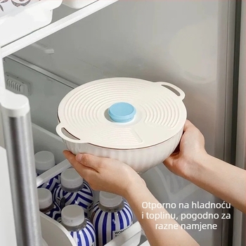 Silikonski univerzalni poklopac za zdjele, lonce i šalice – otporan na visoke temperature, siguran u mikrovalnoj, protiv prskanja