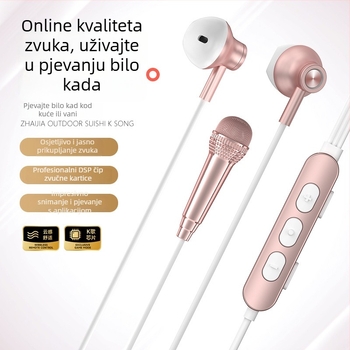 Karaoke zvučna kartica sa slušalicama, mikrofon sve-u-jednom za uživo pjevanje, monitoring i snimanje