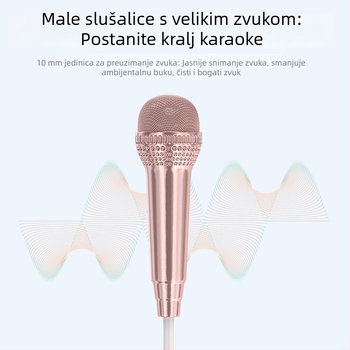 Karaoke zvučna kartica sa slušalicama, mikrofon sve-u-jednom za uživo pjevanje, monitoring i snimanje