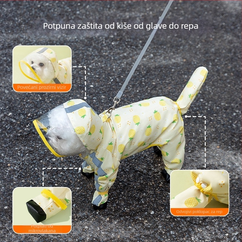 Kišni kaput za kućne ljubimce za male pse (Teddy i Bichon) — sveobuhvatni kišni kaput za šetnje