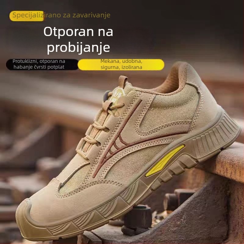 Muške sigurnosne cipele s čeličnim vrhom, otpornost na udarce i proboj, izolacija 6 kV, lagane i prozračne, čelična pločica u potplati za gradilišta