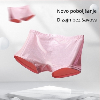 Muške bokserice od najlona s folijskim zlatnim sjajem, mekane i udobne, prozračne, sportsko donje rublje