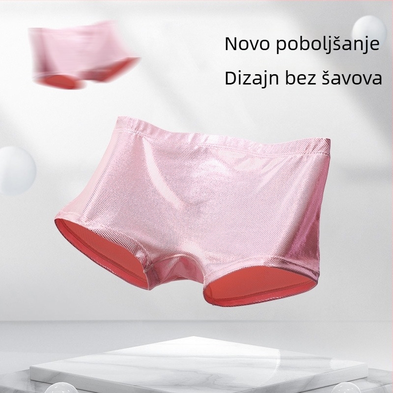 Muške bokserice od najlona s folijskim zlatnim sjajem, mekane i udobne, prozračne, sportsko donje rublje