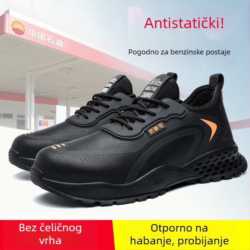Antistatne zaštitne cipele za benzinsku postaju, gumeni potplat, proljetno-jesenski stil, bez čeličnog vrha