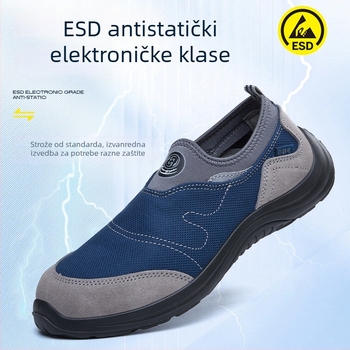 Antistaticke zaštitne cipele, unisex, lagane, prozračne, otporne na habanje, s čeličnim prstom, niskog kroja, udobne radne cipele za radionice i gradilišta