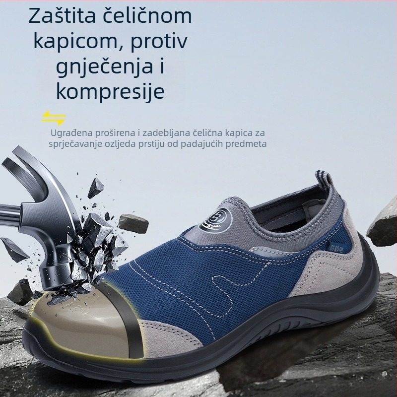 Antistaticke zaštitne cipele, unisex, lagane, prozračne, otporne na habanje, s čeličnim prstom, niskog kroja, udobne radne cipele za radionice i gradilišta