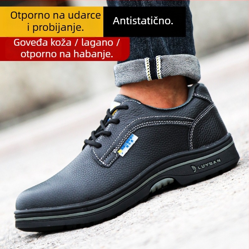 Izolirane sigurnosne cipele za muškarce – zaštita od udara i probijanja, bikova koža, otporne na habanje, za rad na otvorenom, lagane i stilske