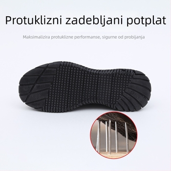 Muške cipele za sigurnost s čeličnim prstom, zaštita od probijanja i udara, gornji dio od mrežaste tkanine, protuklizna gumena potplat, prozračne radne cipele