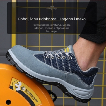 PU sigurnosne cipele s otpornošću na udarce i probijanje, prozračne za ljeto i sve sezone, mekane i udobne, sportsko-zaštitne cipele, otporne na habanje, bez mirisa
